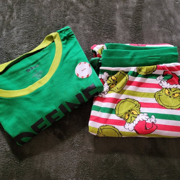 Men’s Christmas “The Grinch” Pajama Set – Define Good Dr. Seuss Size M - Picture 6 of 6